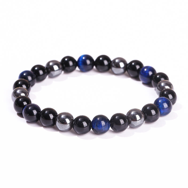 Buddha Stones Natural Tiger's Eye Obsidian Hematite Positive Powerful Bracelet - image 34