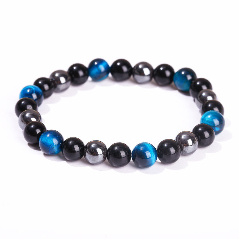 Buddha Stones Natural Tiger's Eye Obsidian Hematite Positive Powerful Bracelet - image 45
