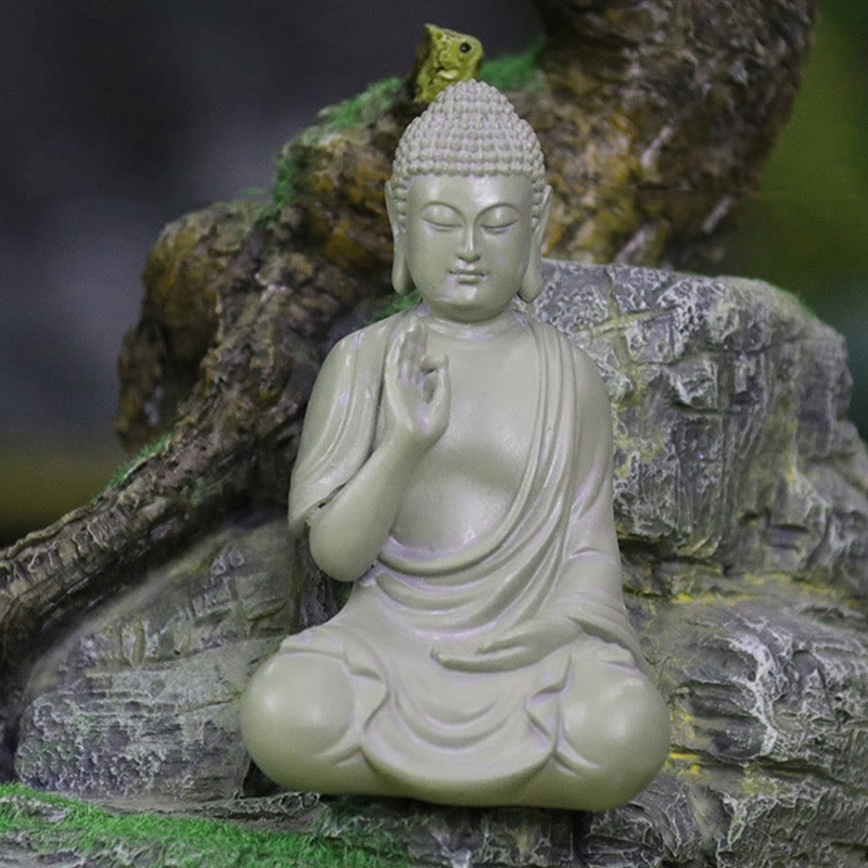 Buddha Stones Small Meditation Prayer Resin Buddha Statue Compassion Home Desk Decoration - image 12