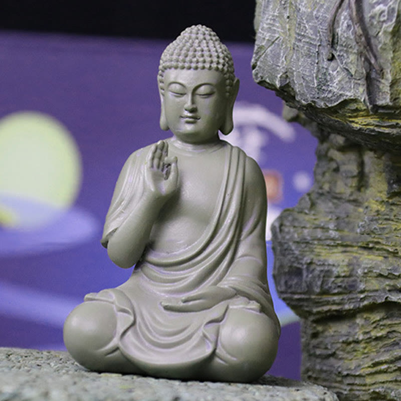 Buddha Stones Small Meditation Prayer Resin Buddha Statue Compassion Home Desk Decoration - image 8