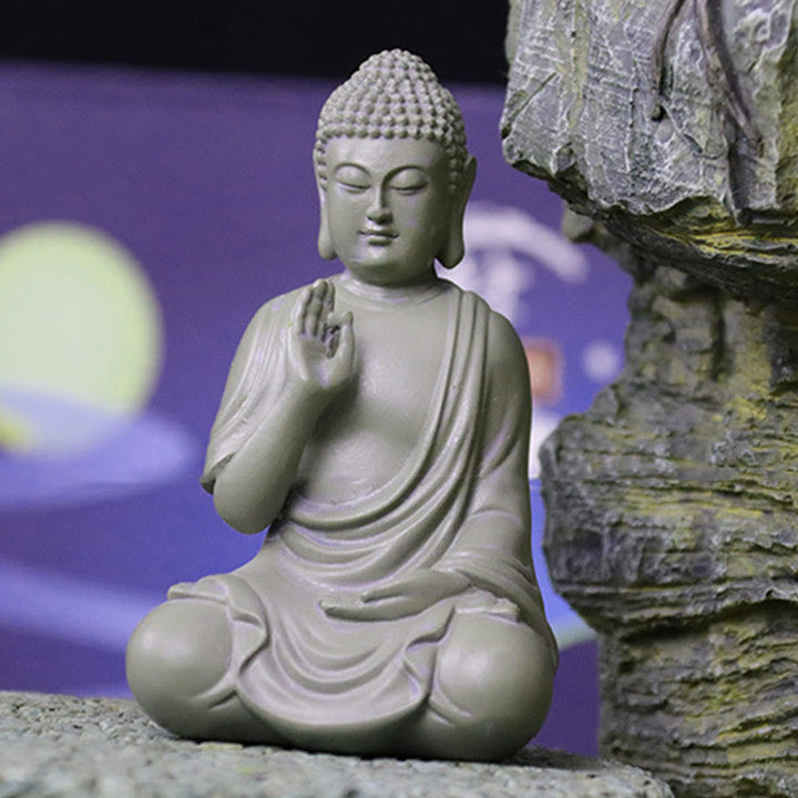 Buddha Stones Small Meditation Prayer Resin Buddha Statue Compassion Home Desk Decoration - image 8