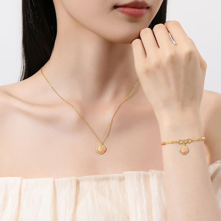 Buddha Stones 925 Sterling Silver Year Of The Snake Golden Snake Luck Bracelet Necklace Pendant - image 3