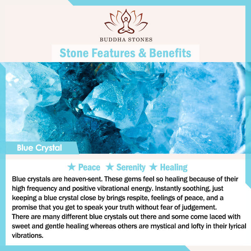 Buddha Stones "Sending You Peace and Grace" Blue Crystal Flower Bracelet Includes Gift Message Card - image 12