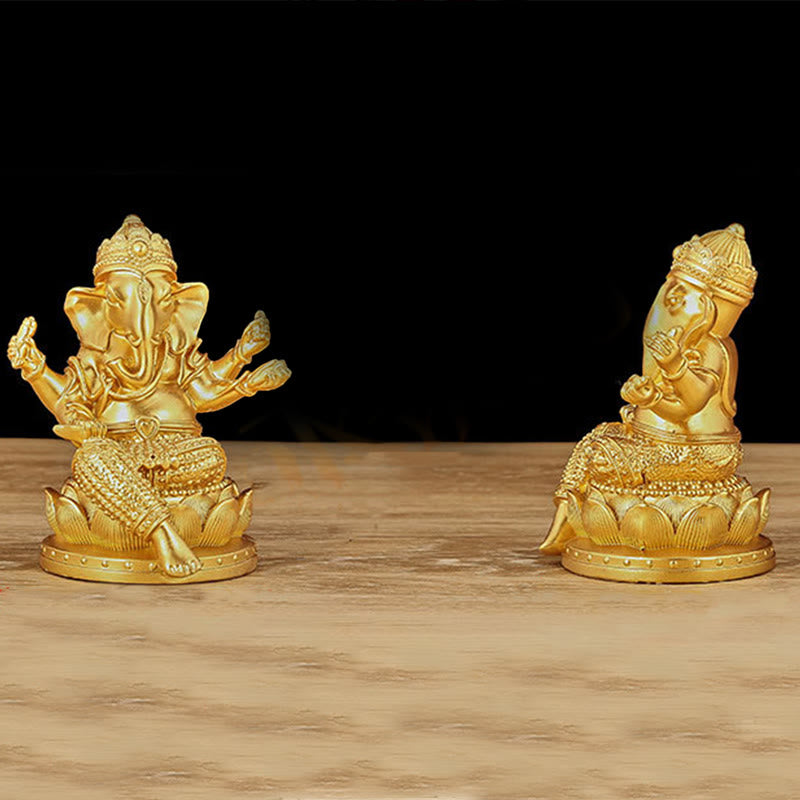 Buddha Stones Mini Small Ganesh Ganpati Elephant Meditation Statue Reflection Home Resin Decoration - image 11