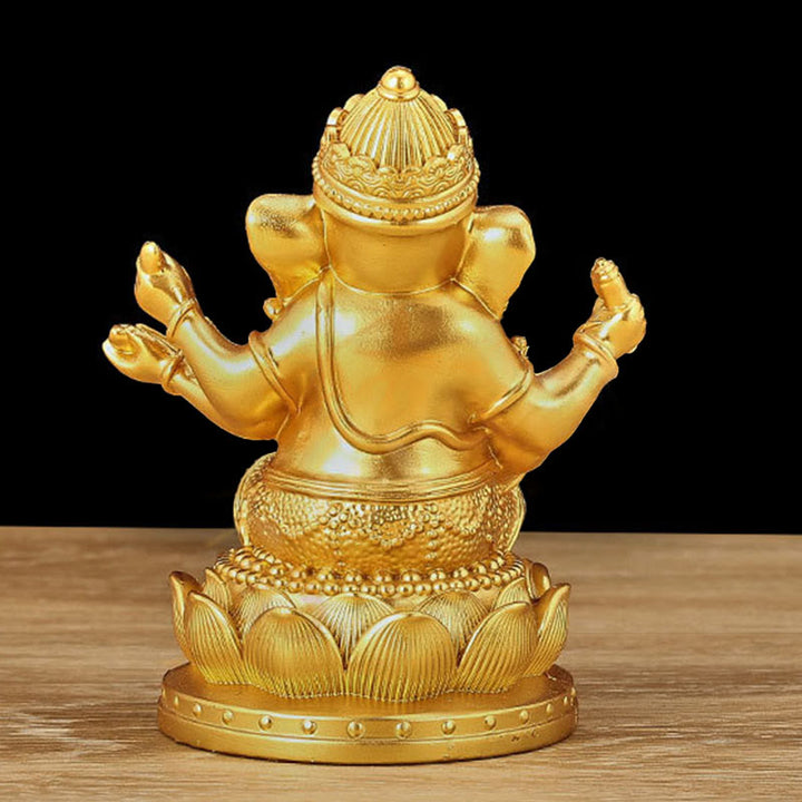 Buddha Stones Mini Small Ganesh Ganpati Elephant Meditation Statue Reflection Home Resin Decoration - image 6