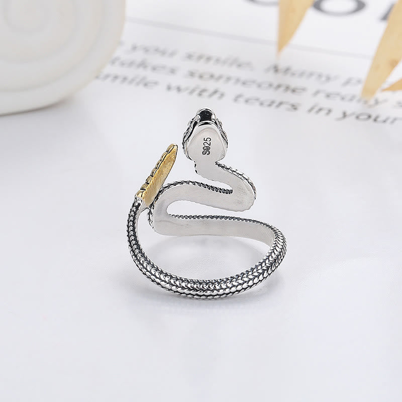 Buddha Stones 925 Sterling Silver Year Of The Snake Calm Balance Adjustable Ring - image 3