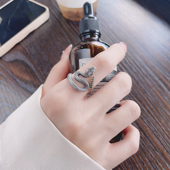 Buddha Stones 925 Sterling Silver Year Of The Snake Calm Balance Adjustable Ring - image 8
