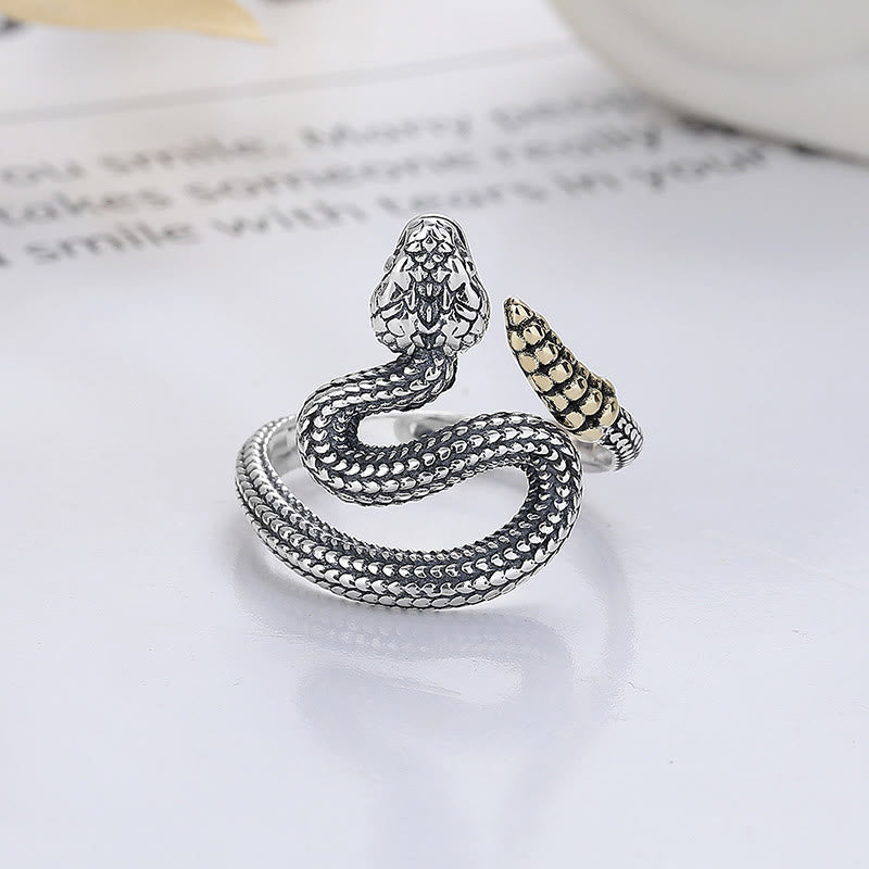 Buddha Stones 925 Sterling Silver Year Of The Snake Calm Balance Adjustable Ring - image 2