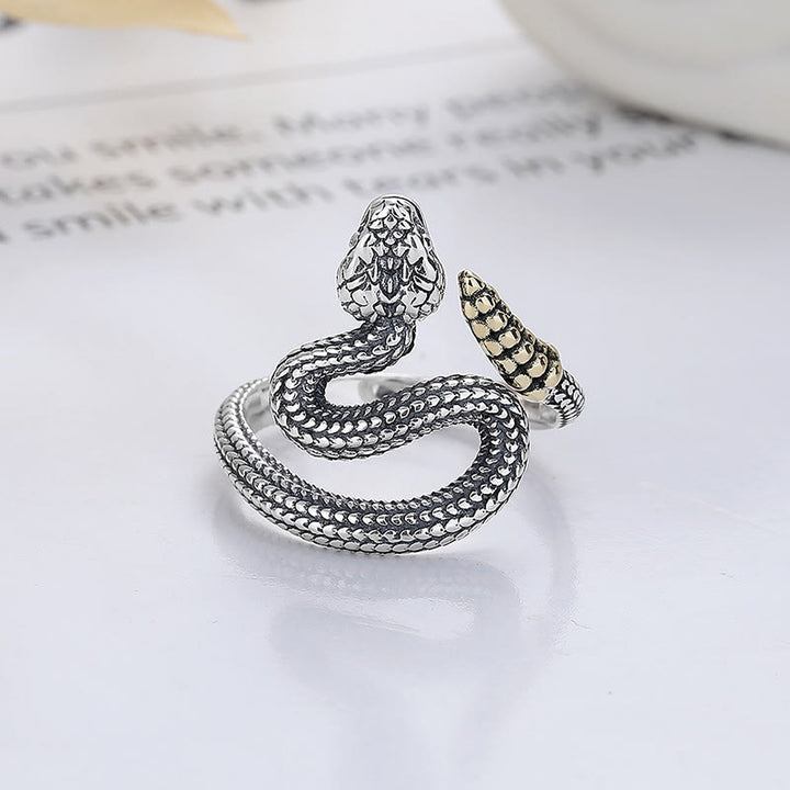 Buddha Stones 925 Sterling Silver Year Of The Snake Calm Balance Adjustable Ring - image 2