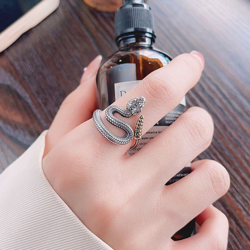 Buddha Stones 925 Sterling Silver Year Of The Snake Calm Balance Adjustable Ring - image 9