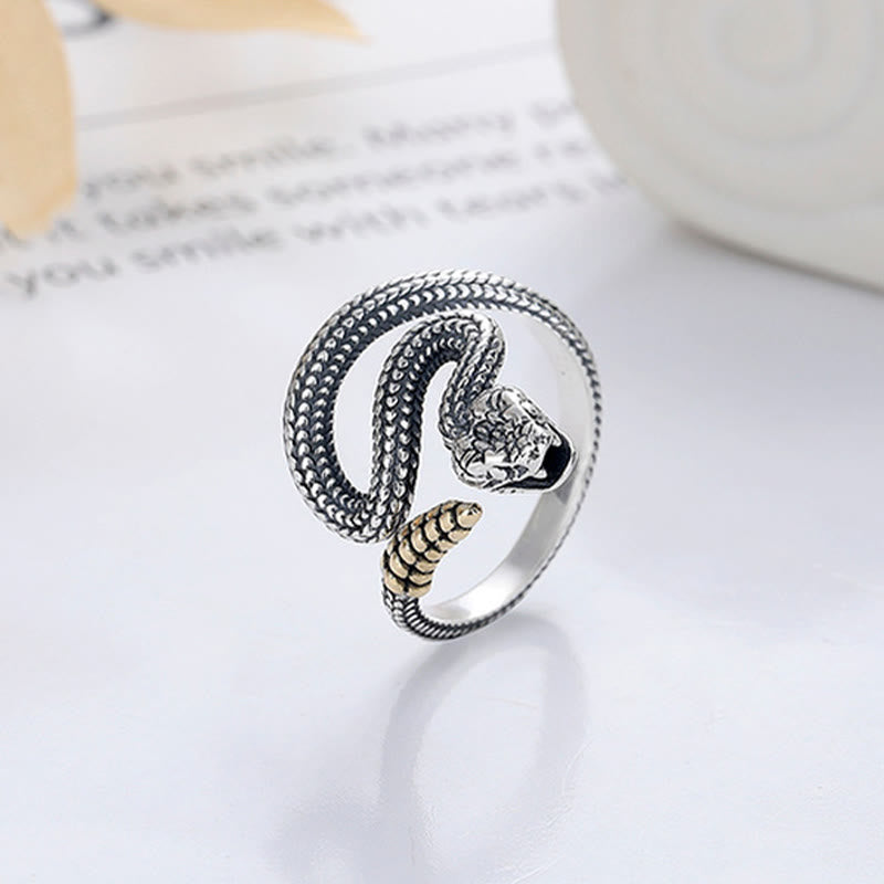 Buddha Stones 925 Sterling Silver Year Of The Snake Calm Balance Adjustable Ring - image 1