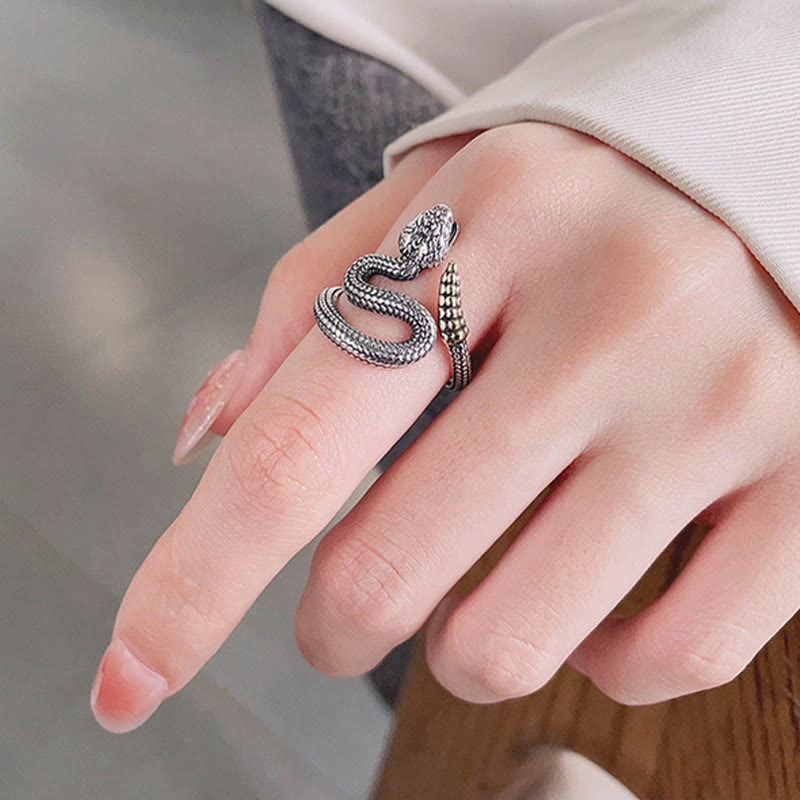 Buddha Stones 925 Sterling Silver Year Of The Snake Calm Balance Adjustable Ring - image 10