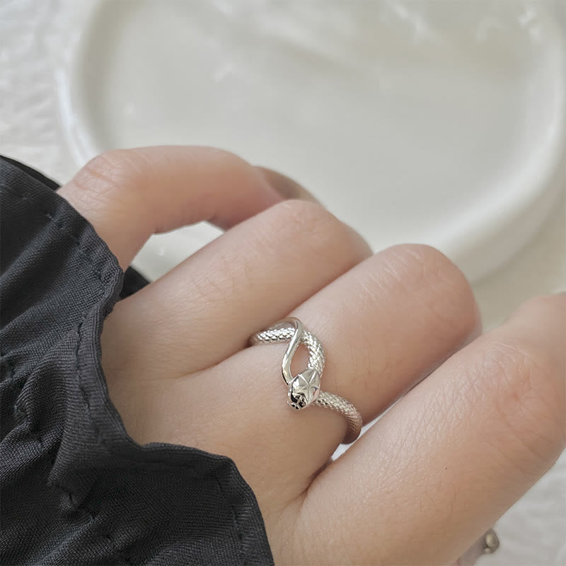 Buddha Stones 925 Sterling Silver Year Of The Snake Calm Ring - image 1