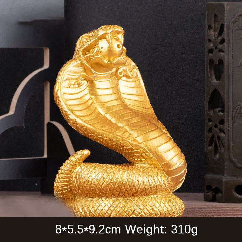 Buddha Stones Year Of The Snake Ingots Copper Coins Ball Wealth Resin Statue Home Decoration - Golden Snake 7*6*11cm - image 7