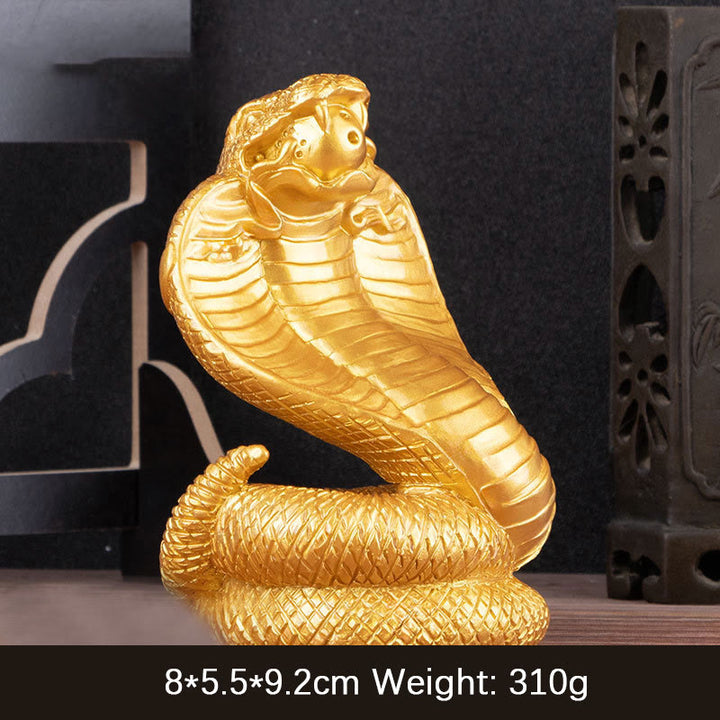 Buddha Stones Year Of The Snake Ingots Copper Coins Ball Wealth Resin Statue Home Decoration - Golden Snake 7*6*11cm - image 7