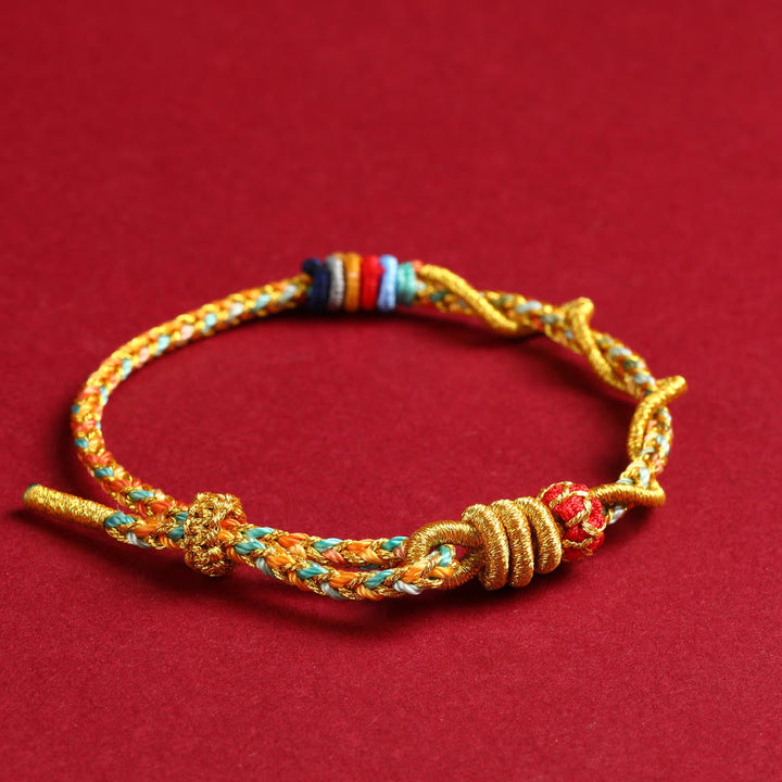 Buddha Stones Yellow String Year Of The Snake Protection Braided Bracelet - image 2