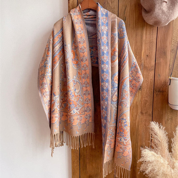 Buddha Stones Tibetan Cashew Flower Tassel Shawl Fall Winter Cozy Travel Scarf Wrap - image 34