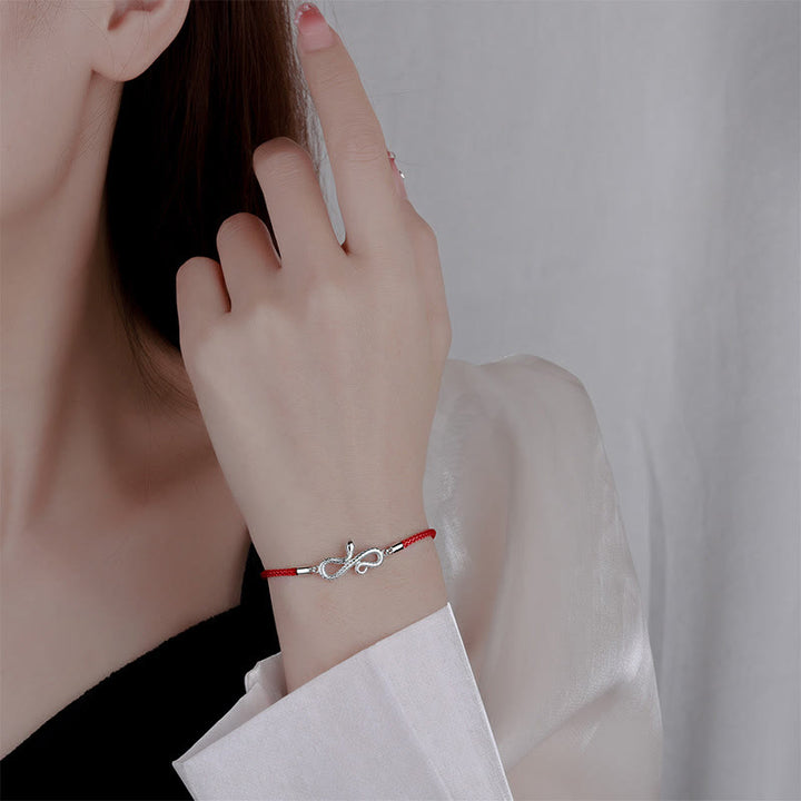 Buddha Stones 999 Sterling Silver Year Of Snake Red String Protection Braided Bracelet - image 5