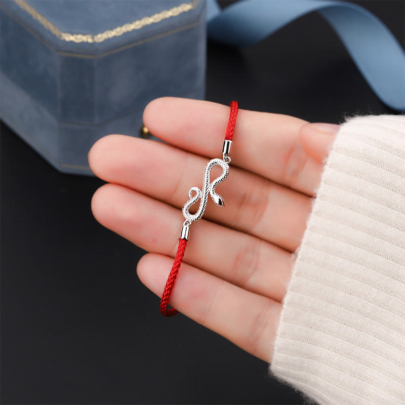 Buddha Stones 999 Sterling Silver Year Of Snake Red String Protection Braided Bracelet - image 4
