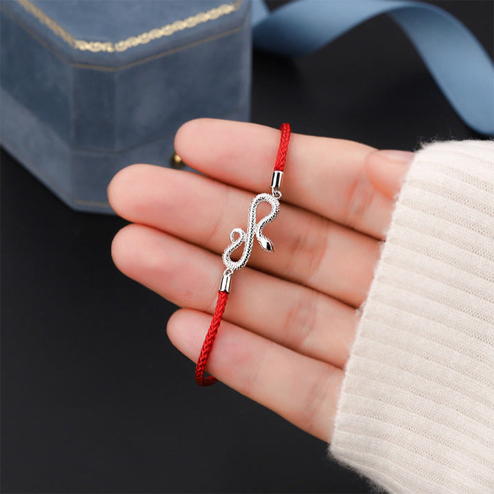 Buddha Stones 999 Sterling Silver Year Of Snake Red String Protection Braided Bracelet - image 4