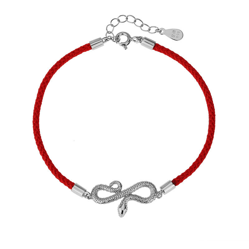 Buddha Stones 999 Sterling Silver Year Of Snake Red String Protection Braided Bracelet - image 9