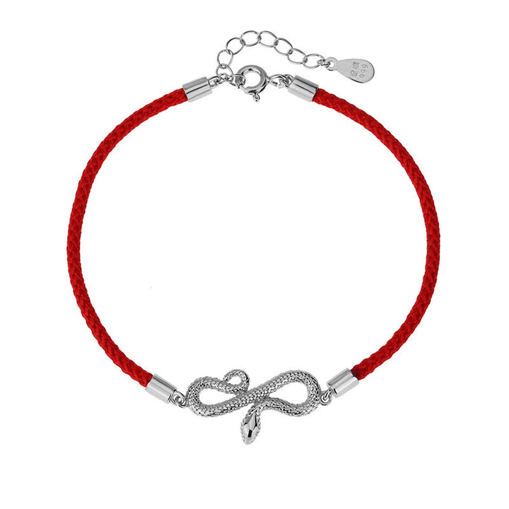 Buddha Stones 999 Sterling Silver Year Of Snake Red String Protection Braided Bracelet - image 9