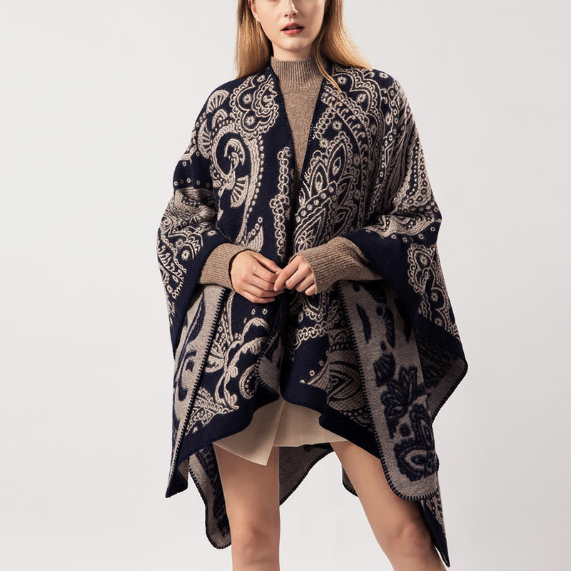 Buddha Stones Tibetan Cashew Flower Shawl Fall Winter Cozy Scarf Wrap - image 5