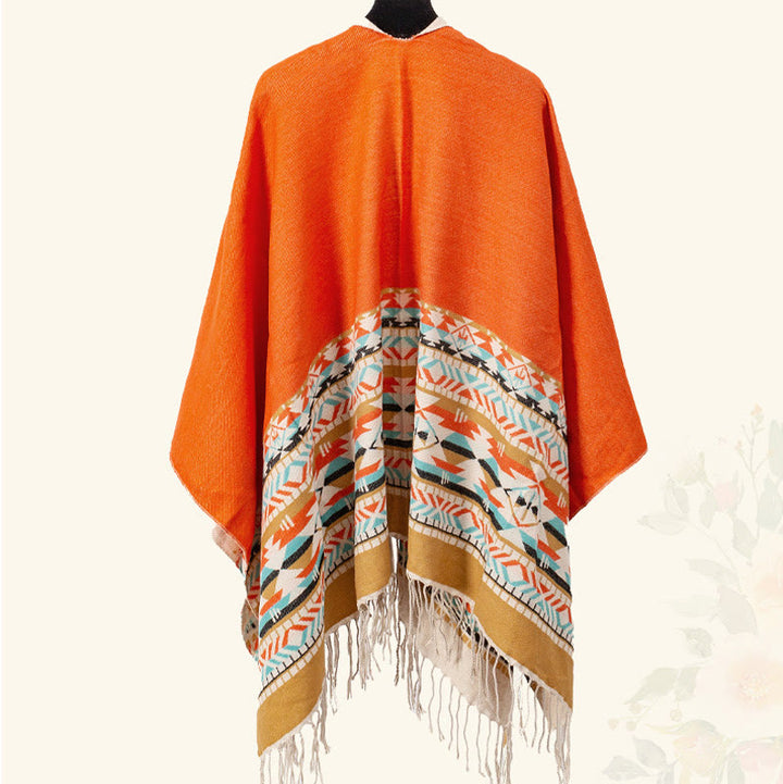 Buddha Stones Tibetan Geometric Rhombus Pattern Tassels Shawl Fall Winter Warm Cozy Scarf Wrap - image 40