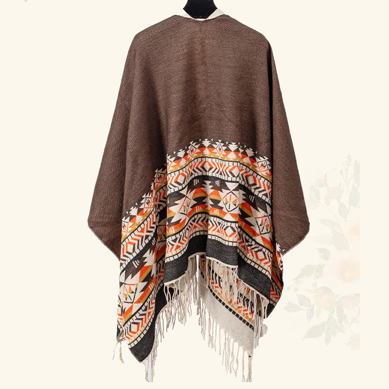 Buddha Stones Tibetan Geometric Rhombus Pattern Tassels Shawl Fall Winter Warm Cozy Scarf Wrap - image 23