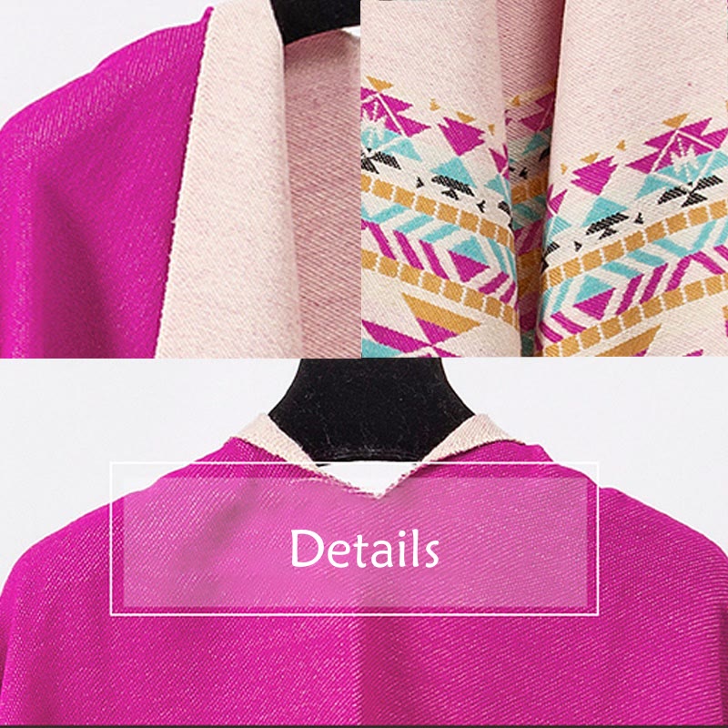 Buddha Stones Tibetan Geometric Rhombus Pattern Tassels Shawl Fall Winter Warm Cozy Scarf Wrap - image 45