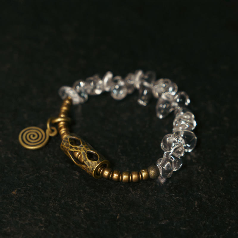Buddha Stones Irregular White Crystal Copper Clarity Bracelet - image 1