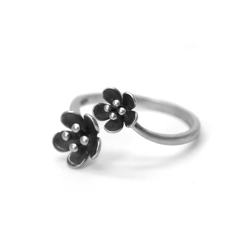 Buddha Stones 925 Sterling Silver Flowers Ring - image 8