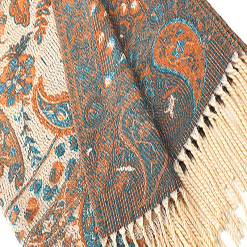 Buddha Stones Tibetan Cashew Flowers Leaves Vine Tassels Shawl Fall Winter Soft Cozy Scarf Wrap - image 24