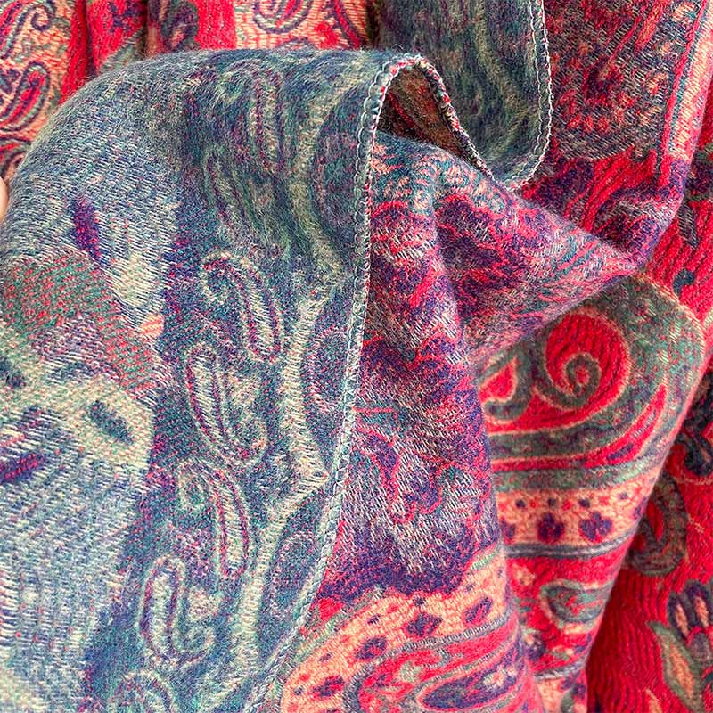 Buddha Stones Tibetan Cashew Peony Flowers Vine Tassels Shawl Fall Winter Cozy Scarf Wrap - image 15