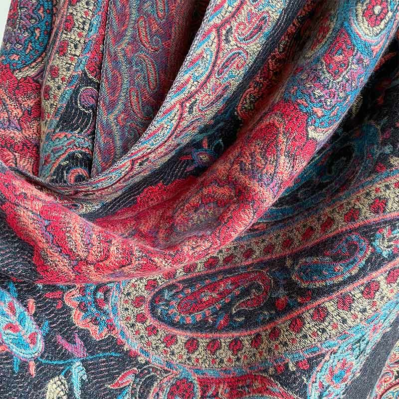 Buddha Stones Tibetan Cashew Peony Flowers Vine Tassels Shawl Fall Winter Cozy Scarf Wrap - image 14