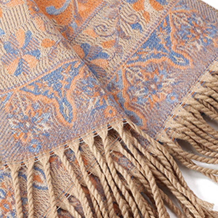 Buddha Stones Tibetan Cashew Flowers Vine Pattern Tassels Shawl Fall Winter Soft Scarf Wrap - image 25