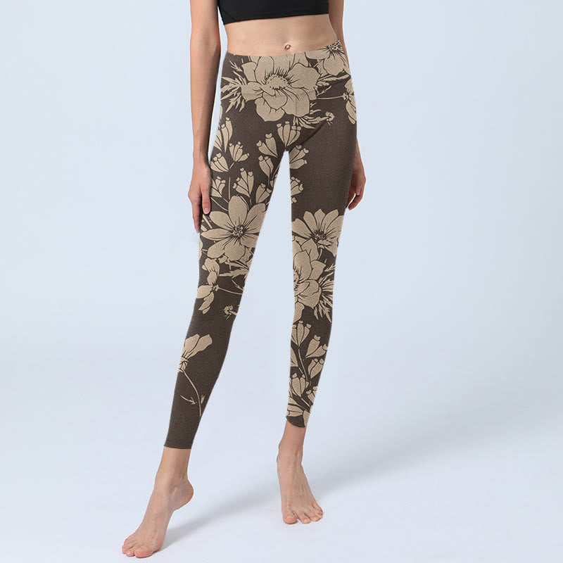 Buddha Stones Flowers Blossom Print Sports Fitness Leggings Women's Yoga Pants - image 13