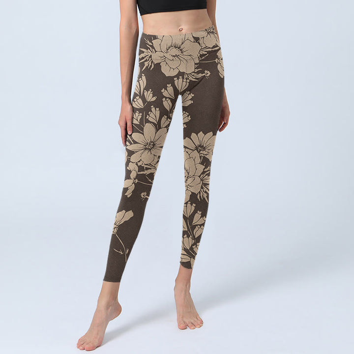 Buddha Stones Flowers Blossom Print Sports Fitness Leggings Women's Yoga Pants - image 13