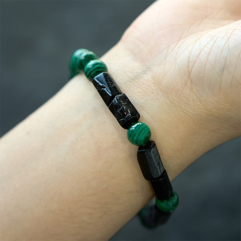 Buddha Stones Malachite Black Tourmaline Purity Bracelet - image 4