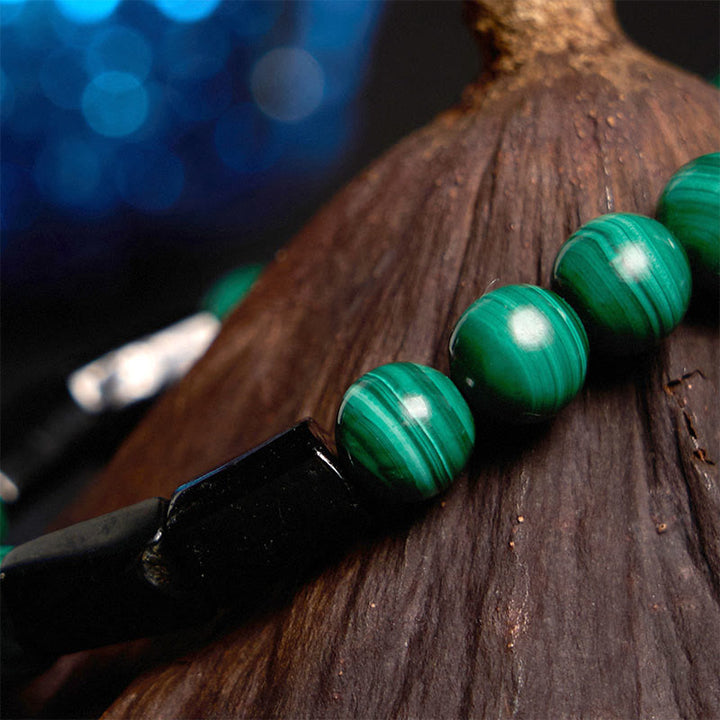 Buddha Stones Malachite Black Tourmaline Purity Bracelet - image 5