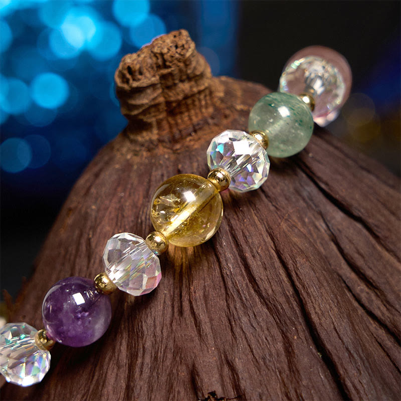 Buddha Stones PiXiu White Crystal Citrine Green Strawberry Quartz Amethyst Luck Bracelet - image 3