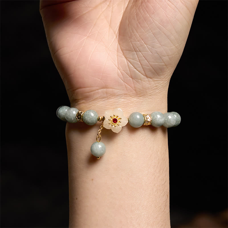 Buddha Stones Jade Abundance Flower Bracelet - image 6