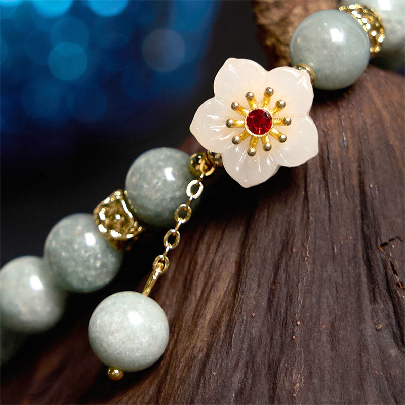 Buddha Stones Jade Abundance Flower Bracelet - image 4