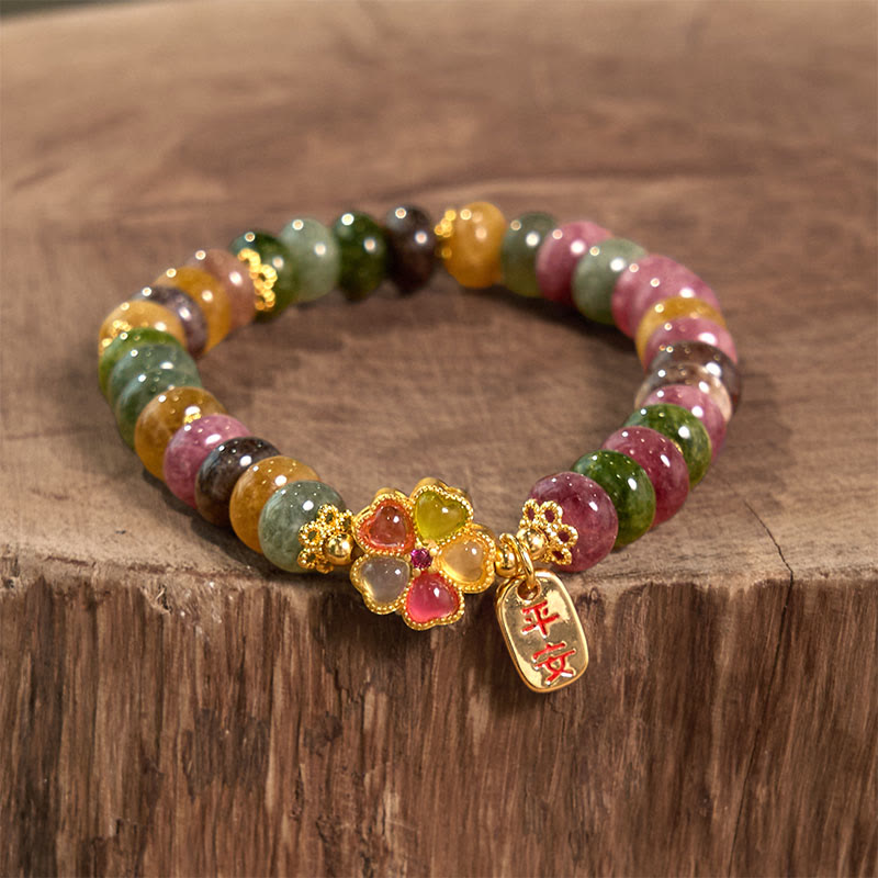Buddha Stones Tourmaline Jade Safe And Well Love Bracelet - image 1