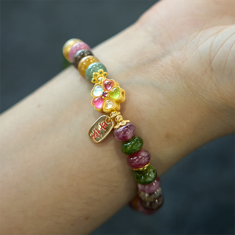 Buddha Stones Tourmaline Jade Safe And Well Love Bracelet - image 3
