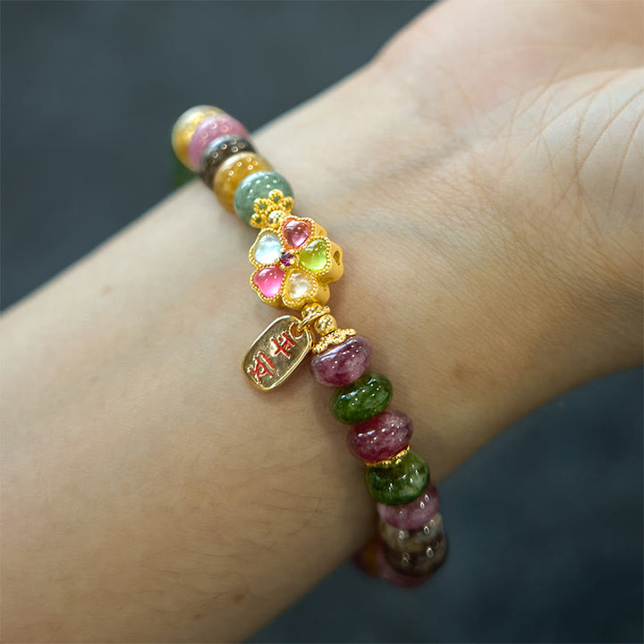 Buddha Stones Tourmaline Jade Safe And Well Love Bracelet - image 3