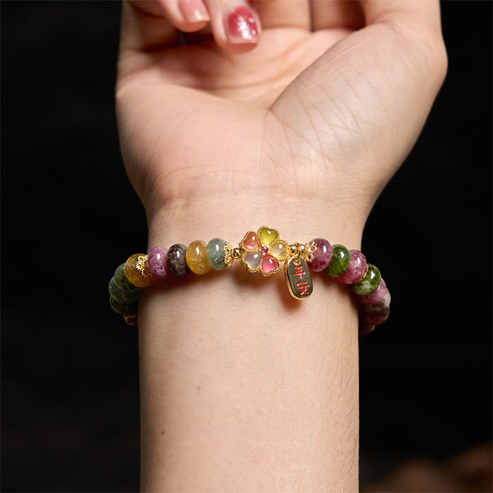 Buddha Stones Tourmaline Jade Safe And Well Love Bracelet - image 9