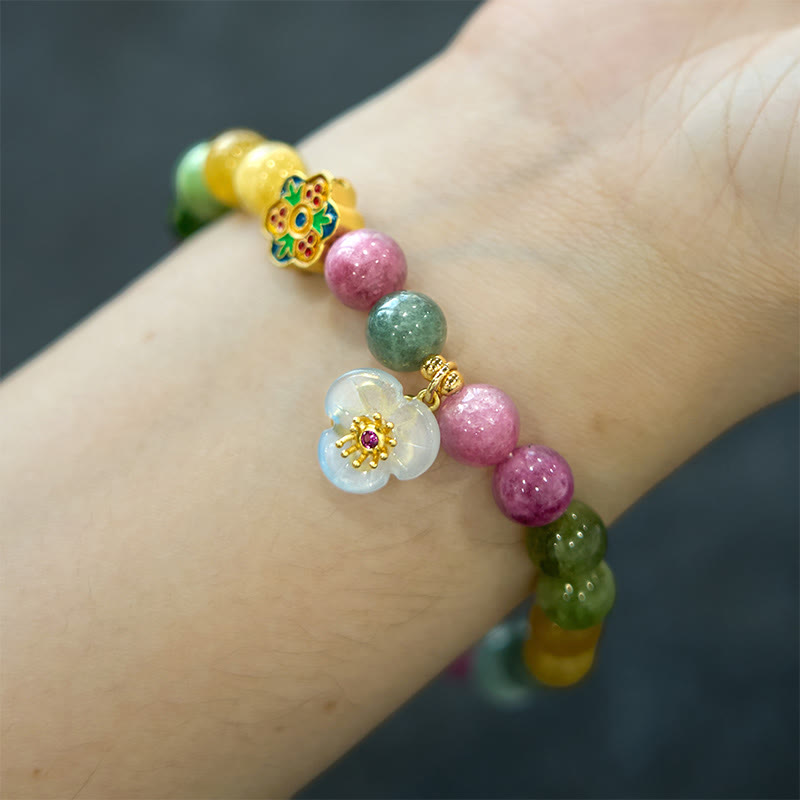 Buddha Stones Tourmaline Wisdom Flower Bracelet - image 4