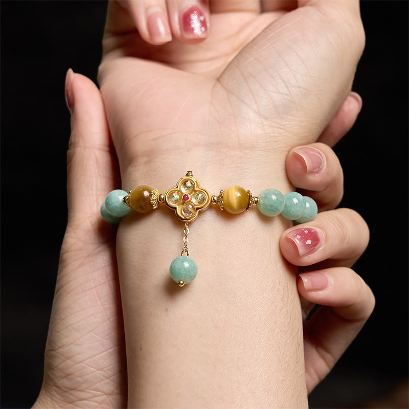 Buddha Stones Jade Yellow Tiger Eye Prosperity Bracelet - image 8