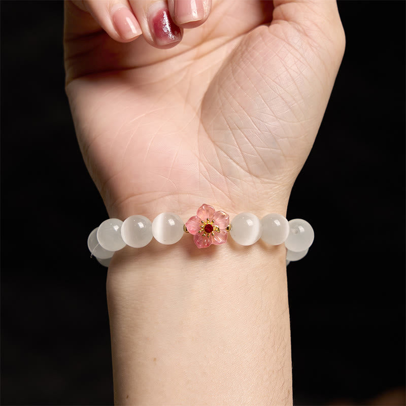 Buddha Stones Cat's Eye Chrysoberyl Flower Love Bracelet - image 7